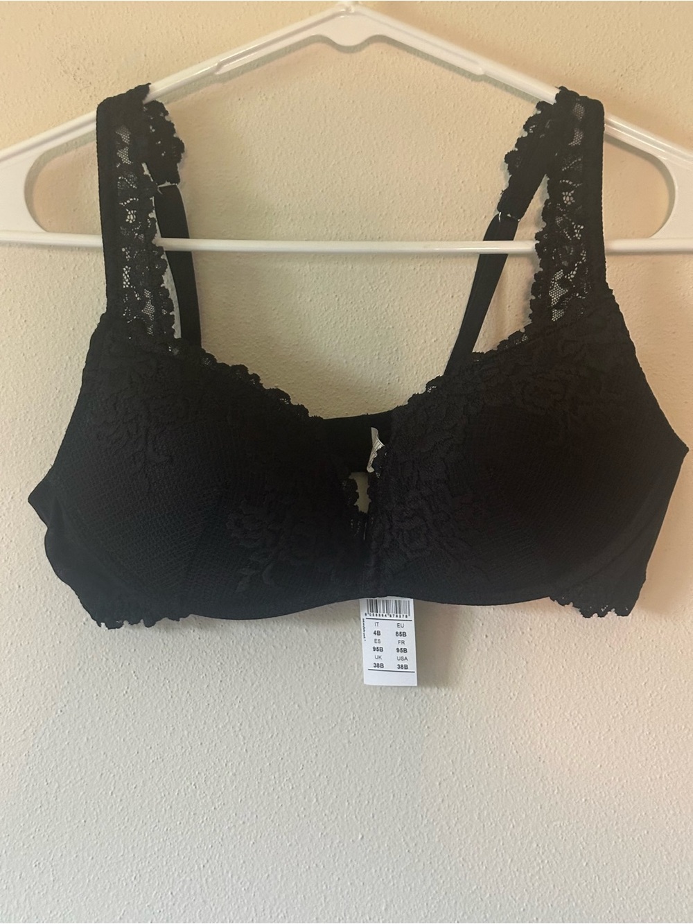 Intimissimi Pretty Flowers Gioia Super Push Up Bra Black Lace 38B NWT